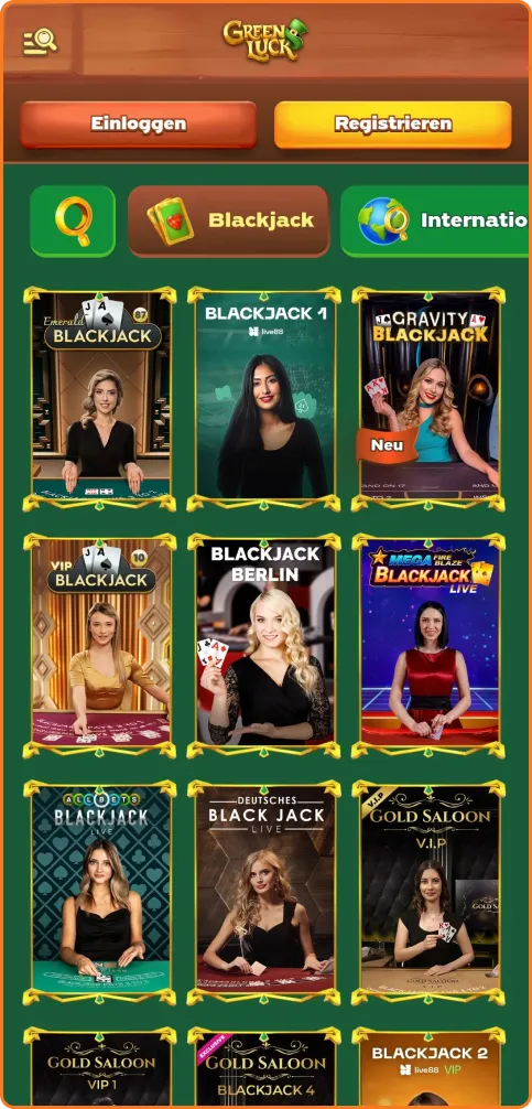 Live-Casino Blackjack
