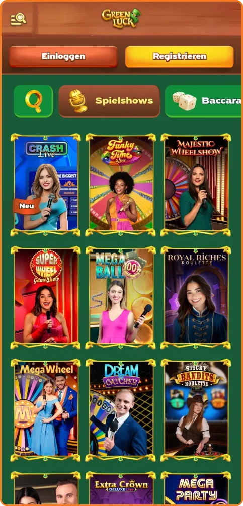 Live-Casino Spielshows