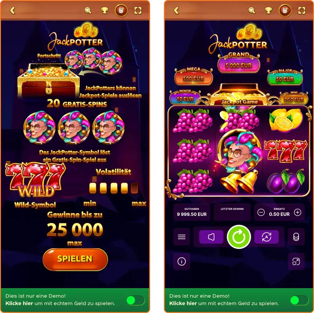 Spiel im Demomodus (kostenlos)