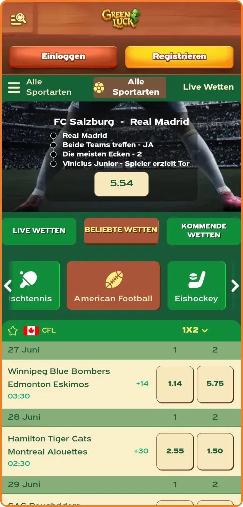 Beliebte Wetten: American Football