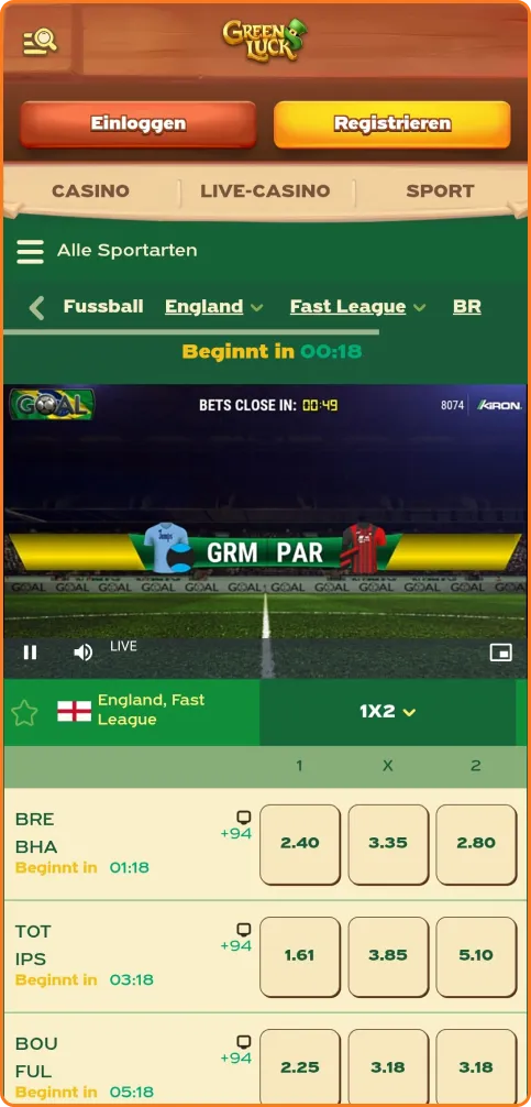 Live-Wetten im Sportbereich